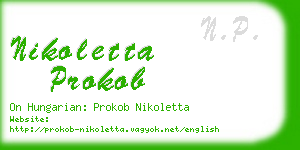 nikoletta prokob business card